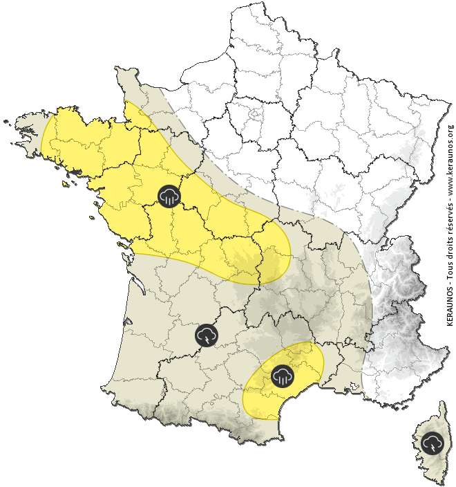 Carte de prévision des orages