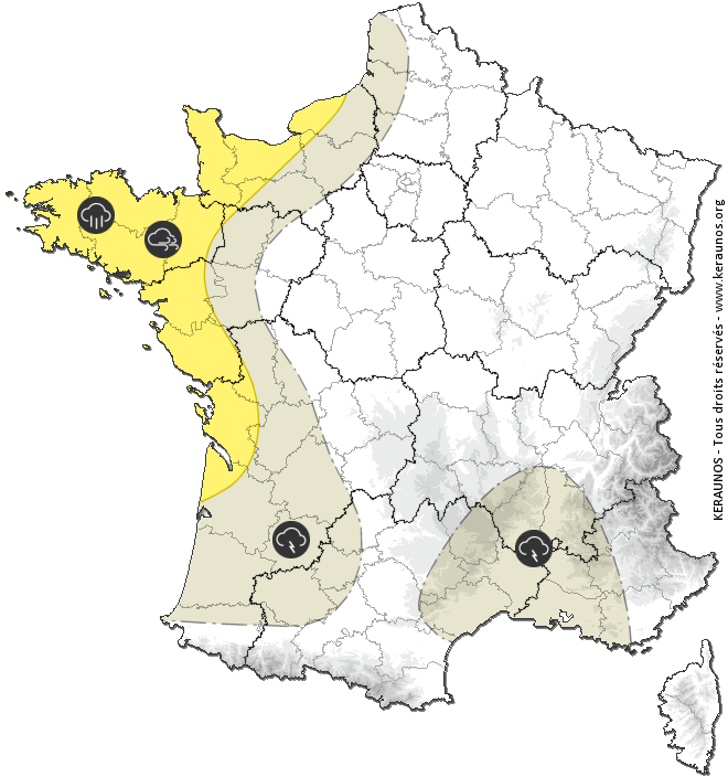 Carte de prévision des orages