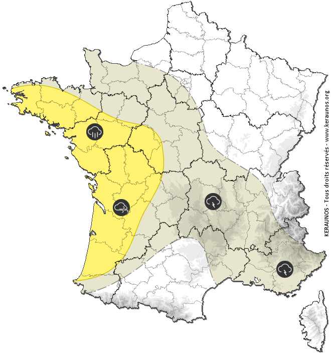Carte de prévision des orages