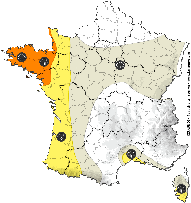 Carte de prévision des orages