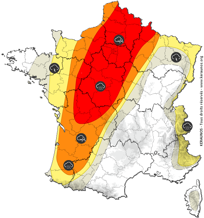Carte de prévision des orages