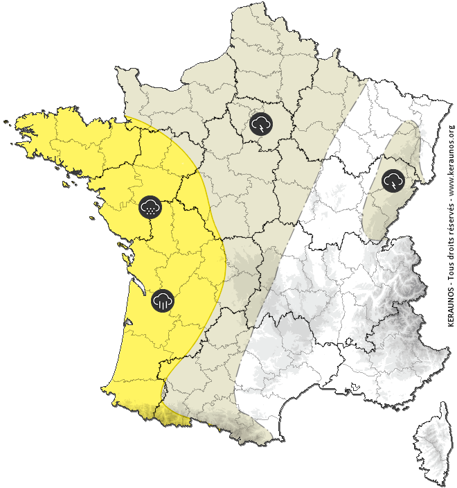 Carte de prévision des orages