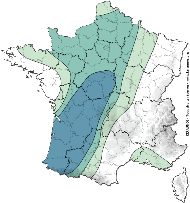 Carte de probabilité d'orage