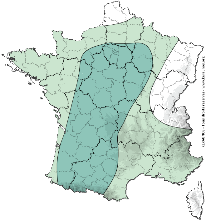 Carte de probabilité d'orage