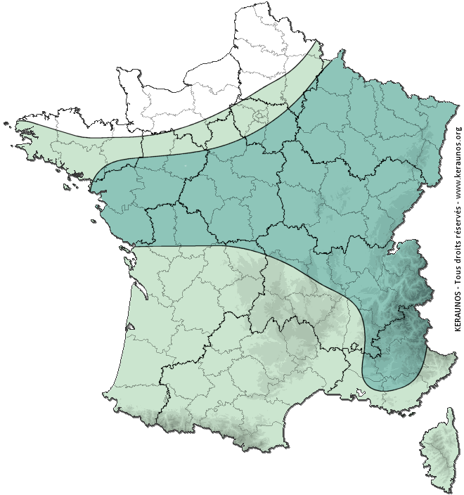 Carte de probabilité d'orage