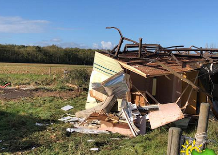 Tornade EF1 à Sainte-Pexine (Vendée) le 4 novembre 2017