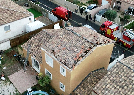 Tornade EF0 à Sauvian (Hérault) le 6 avril 2019