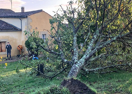 Tornade EF0 à Soulignac (Gironde) le 4 octobre 2020